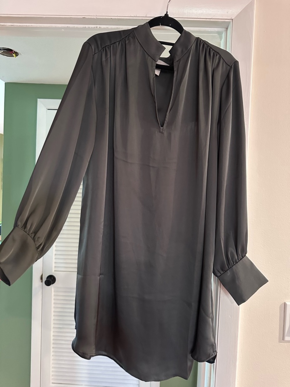 H&M Satin Army Green Mini Dress